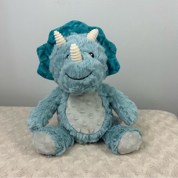 spark create imagine Other - Spark Create Imagine Dinosaur Plush Stuffed Animal Rattle Blue Gray Triceratops